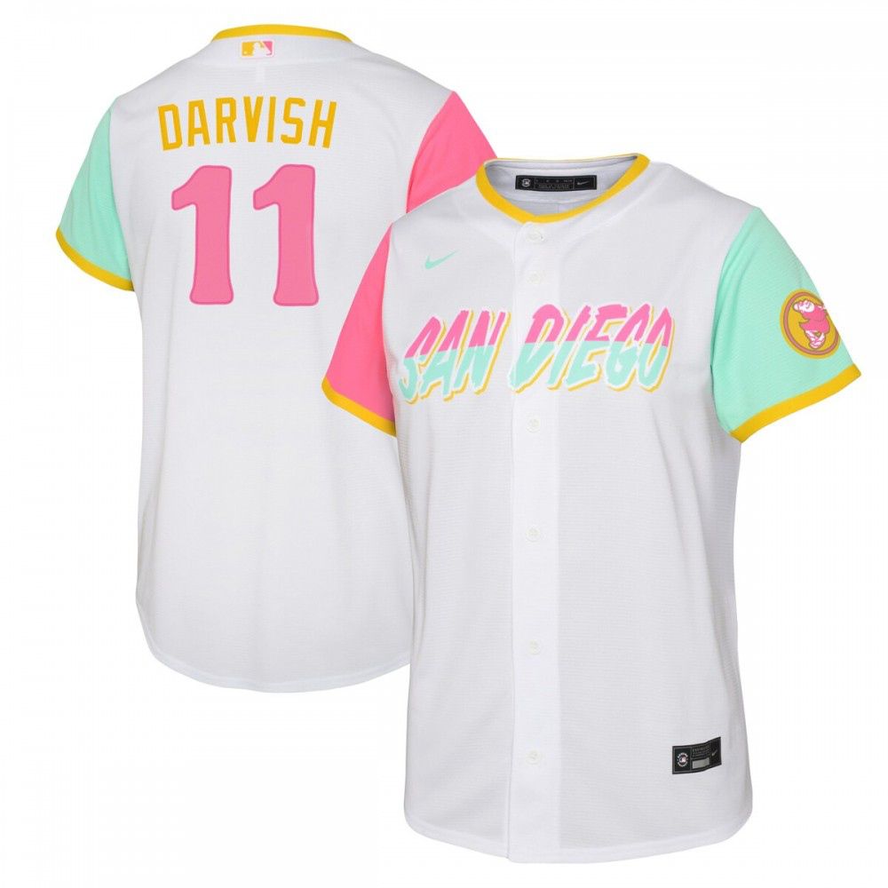Yu Darvish San Diego Padres Youth 2022 City Connect Replica Player Jersey - White-Pro Kit Vault | Brand New 26/27 Sports Jerseys